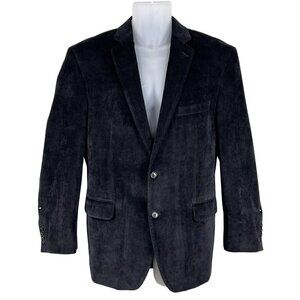 Calvin Klein Men 42R Black Corduroy Sport Coat Double Vented Timeless Minimalist